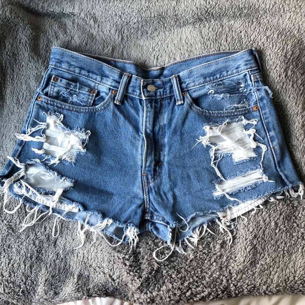 Levis Vintage 505 redone jean shorts!